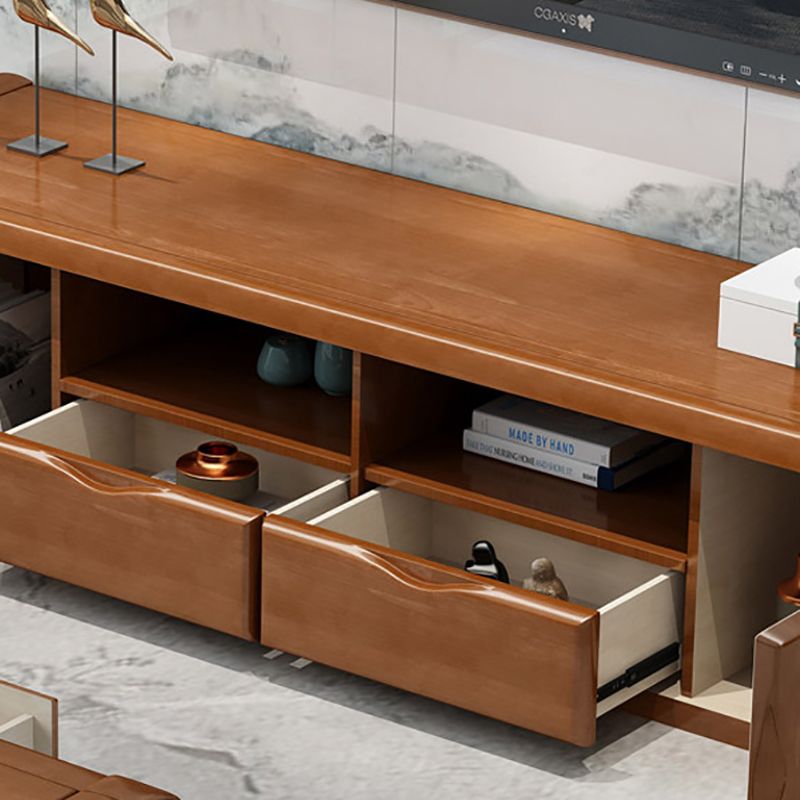 Traditional TV Console Rubber Wood Open Storage TV Stand Console for Living Room Clearhalo 'furn' 'furn_tv_stands_entertainment_centers' 'Furniture' 'Living Room Furniture' 'TV Stands & Entertainment Centers' 'TV Stands & Media Storage Furniture' 'tv_stands_entertainment_centers' 1200x1200_2b461aa3-ff2c-49a0-8571-19d3d27e1e6a