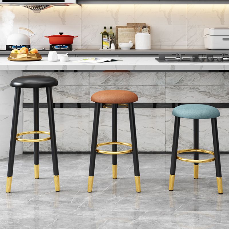 Scandinavian Home Backless Stool Matte Finish Upholstered Bar Stools Clearhalo 'Bar Furniture' 'Bar Stools' 'bar_stools' 'furn' 'furn_bar_stools' 'Furniture' 'furniture_bar_stools' 'Kitchen & Dining Furniture' 1200x1200_2b4759bf-754e-48f0-b45c-90f7a641c342