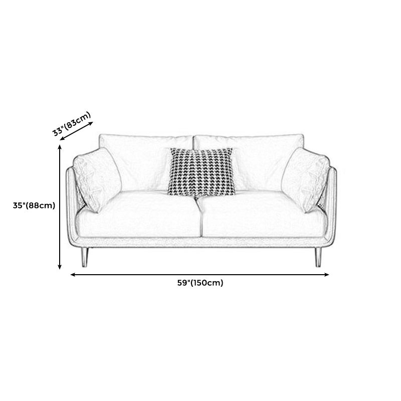 Standard Faux Leather Stain Resistant Square Arm Settee Couch