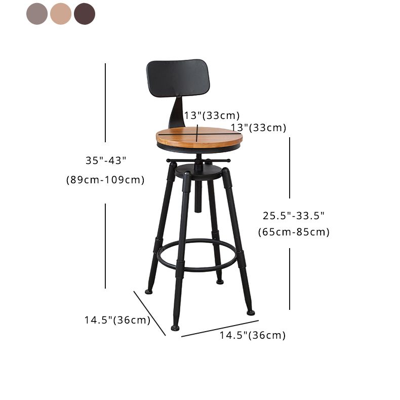 Contemporary Style Adjustable Bar-stool Round Counter Bar Stool for Kitchen