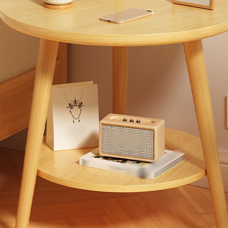 Ronde moderne nachtkastimitatie hout open opslag nachttafel met benen