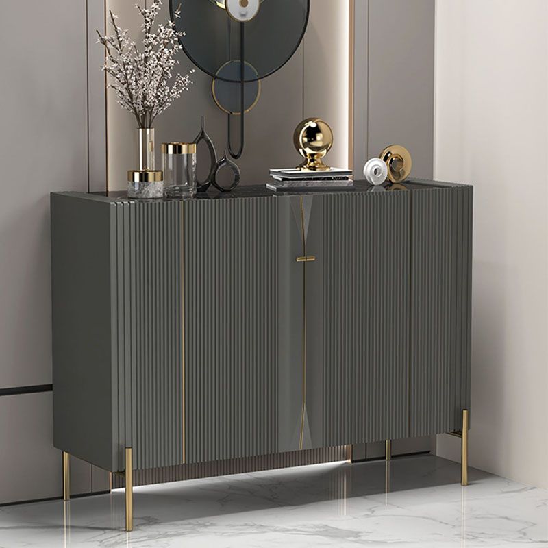 Sideboard a buffet in legno moderno ingegnerizzato 35,4 "Sideboard alta con gambe in acciaio inossidabile