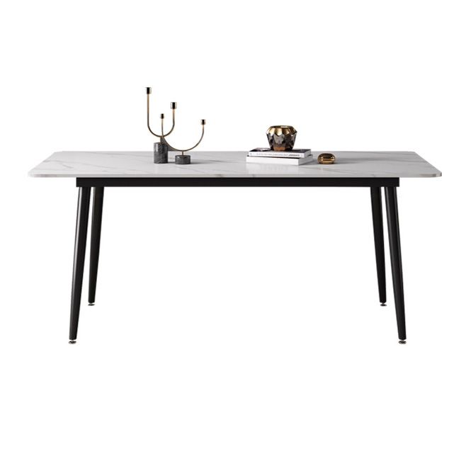 Sintered Stone Dining Table Industrial Style 4 Legs Base Rectangle Table for Dining Room Clearhalo ' dining_table' 'Dining Tables & Seating' 'Dining Tables' 'furn' 'furn_dining_table' 'Furniture' 'furniture_dining_table' 'Kitchen & Dining Furniture' 'kitchen&dining_furn' 'kitchen' 'kitchen_dining_table' 1200x1200_2b4d1f95-6487-47bf-81ce-7bb9b8215fb1