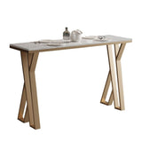 Tavolo da bistrot moderno con tavolo da bar in marmo bianco doppio piedistallo