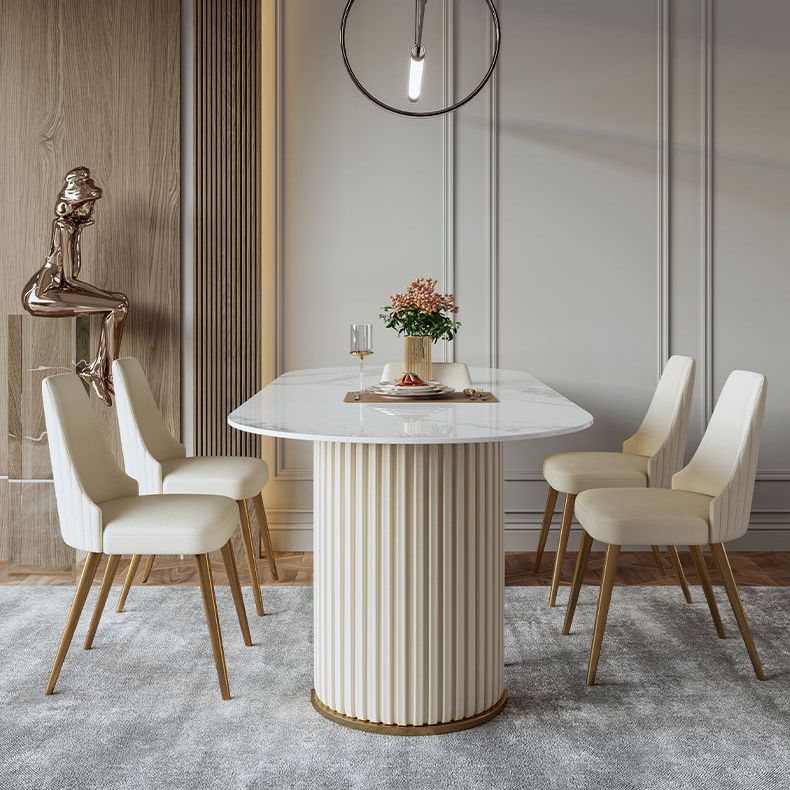 Traditional Luxury Oval Dining Table Sintered Stone Table with White Double Pedestal Clearhalo ' dining_table' 'Dining Tables & Seating' 'Dining Tables' 'furn' 'furn_dining_table' 'Furniture' 'furniture_dining_table' 'Kitchen & Dining Furniture' 'kitchen&dining_furn' 'kitchen' 'kitchen_dining_table' 1200x1200_2b4fceac-201f-4d62-9892-11cc8c7b335e