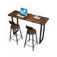 Mesa de bar de madera, mesa de comedor rectangular moderna con pedestal doble para sala de estar