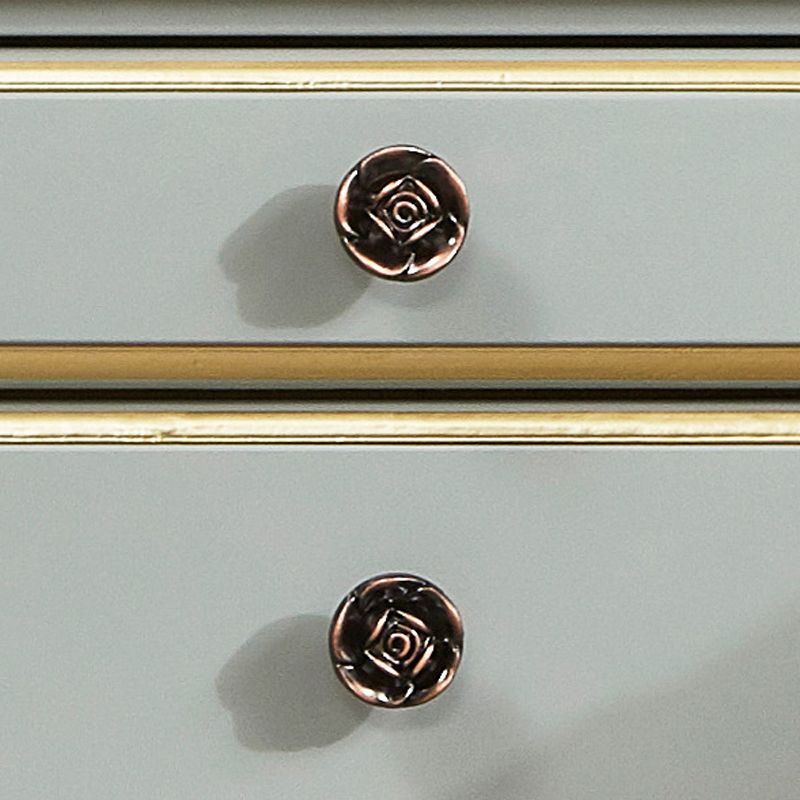 2 cajones Mesa de noche de madera maciza de madera gris de madera tradicional