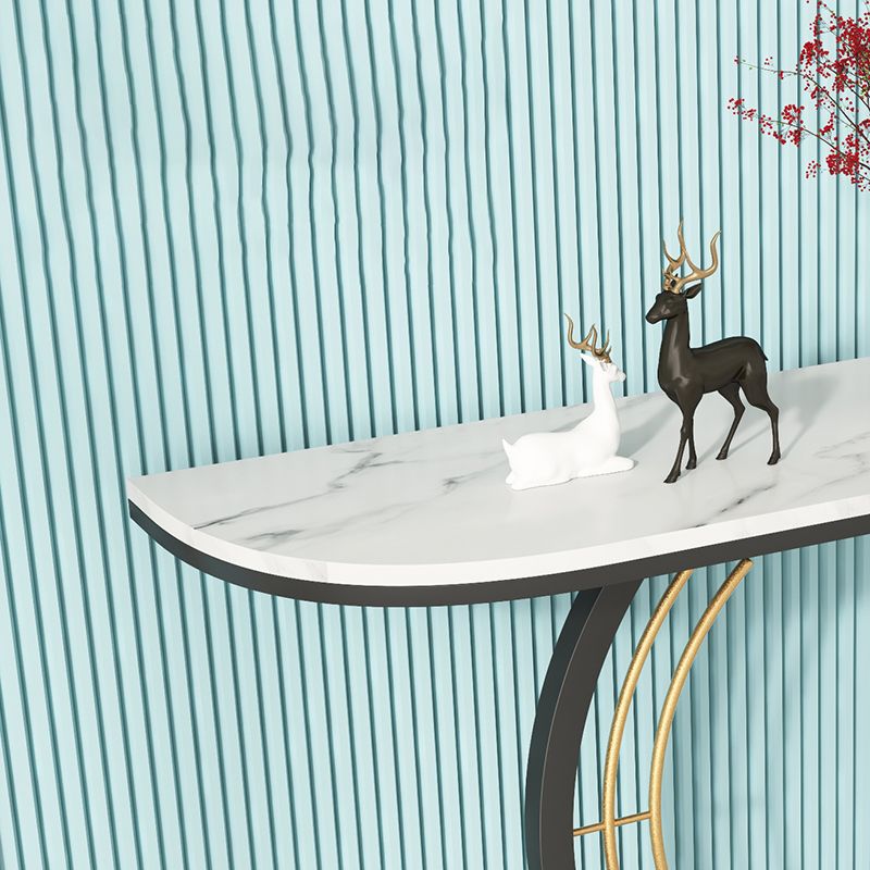 Console di mezza luna di accento contemporanea con console di mezza luna