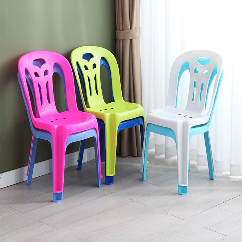 Contemporary Plastic Dining Armless Chair Slat Back Side Stackable Chairs for Home Clearhalo ' kitchen&dining_furn' 'Dining Chairs' 'Dining Tables & Seating' 'dining_chair' 'furn' 'furn_dining_chair' 'Furniture' 'furniture_dining_chair' 'Kitchen & Dining Furniture' 'kitchen' 1200x1200_2b552669-fc6b-43be-a19b-05c95480527c