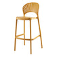Modern Backrest Armless Counter Stool Plastic Stackable Bar Stool with 4 Legs