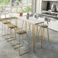 Glam Style White Bar Table in Faux Marble and Metal Bar Table for Restaurant Clearhalo 'Bar Furniture' 'Bar Tables' 'bar_tables' 'furn' 'furn_bar_tables' 'Furniture' 'furniture_bar_tables' 'Kitchen & Dining Furniture' 1200x1200_2b578e65-0e65-4d57-811c-98f7f912ea77