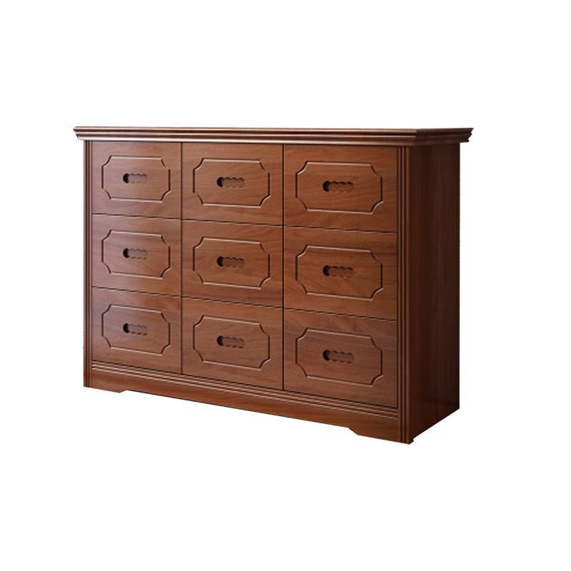 Horizontal Rubber Wood Double Dresser Modern Bedroom Storage Chest with 6 / 9 Drawers Clearhalo 'Bedroom Furniture' 'Dressers & Chests' 'dressers_chests' 'furn' 'furn_dressers_chests' 'Furniture' 1200x1200_2b57b9eb-6c3a-47ce-beb1-61276c755fe0