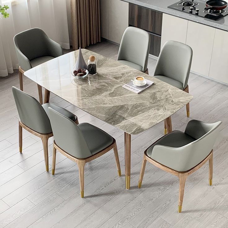 Rectangle Stone Dining table Traditional Luxury Dining Site Table with Wood Legs Clearhalo ' dining_table' 'Dining Tables & Seating' 'Dining Tables' 'furn' 'furn_dining_table' 'Furniture' 'furniture_dining_table' 'Kitchen & Dining Furniture' 'kitchen&dining_furn' 'kitchen' 'kitchen_dining_table' 1200x1200_2b58587a-7151-4bdd-a323-77f450050bd6