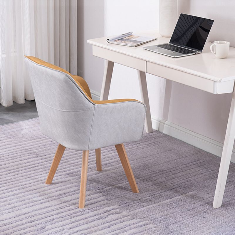 Scandinavian Style Faux Leather Dining Chairs Solid Back Arm Chairs for Home Use Clearhalo ' kitchen&dining_furn' 'Dining Chairs' 'Dining Tables & Seating' 'dining_chair' 'furn' 'furn_dining_chair' 'Furniture' 'furniture_dining_chair' 'Kitchen & Dining Furniture' 'kitchen' 1200x1200_2b58f534-49ff-4b0d-a44d-5a669c8c7073