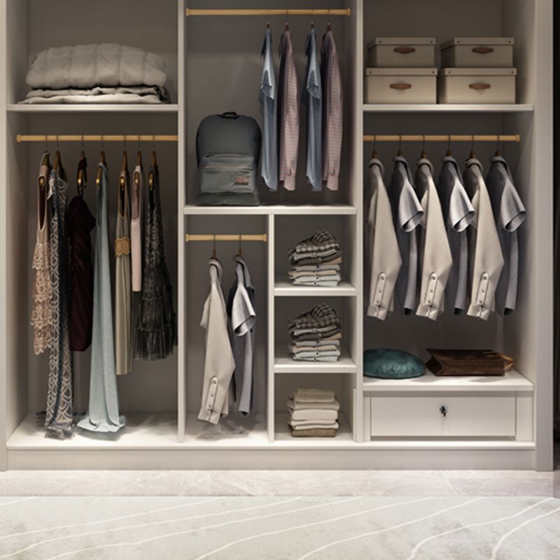 Modern Wooden Wardrobe Closet Bedroom Sliding Doors Storage Armoire