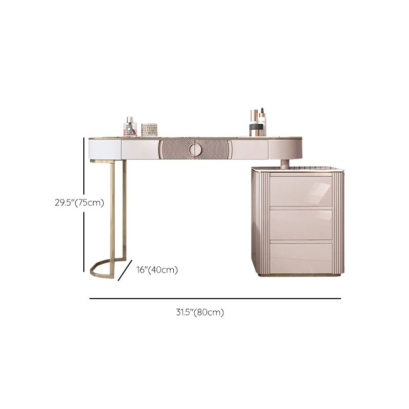 Modern White Vanity Desk met 5 opbergladen 15,74 "brede houten ijdelheidsset