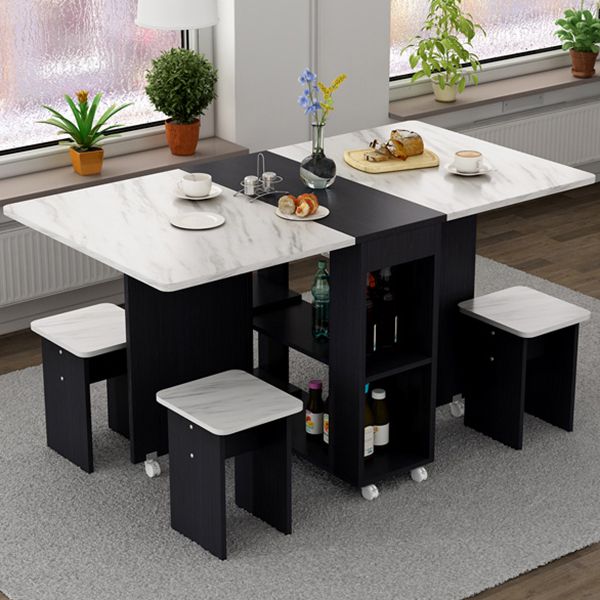 Mid-Century Modern Dining Table Rectangle Drop-Leaf Dining Table for Home Use Clearhalo ' dining_table' 'Dining Tables & Seating' 'Dining Tables' 'furn' 'furn_dining_table' 'Furniture' 'furniture_dining_table' 'Kitchen & Dining Furniture' 'kitchen&dining_furn' 'kitchen' 'kitchen_dining_table' 1200x1200_2b5bc6c5-b11e-4889-8622-6ba17941f45d