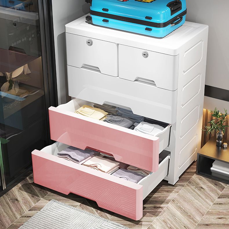 Plastic Storage Cabinet Modern Non-Hanging Wardrobe Armoire for Home