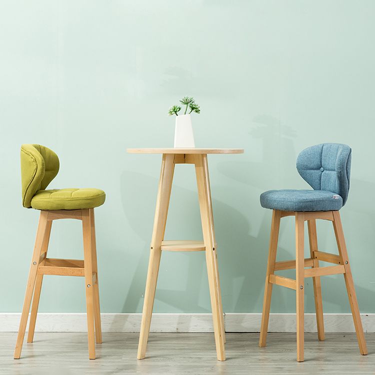 Scandinavia Style Bar-stool Low Back Wooden Legs Barstool for Restaurant Bar Clearhalo 'Bar Furniture' 'Bar Stools' 'bar_stools' 'furn' 'furn_bar_stools' 'furniture_bar_stools' 'Kitchen & Dining Furniture' 'kitchen&dining_furn' 'kitchen' 'kitchen_furn' Furniture' 1200x1200_2b5c78eb-507f-4127-81cc-8ddfbfa340ed