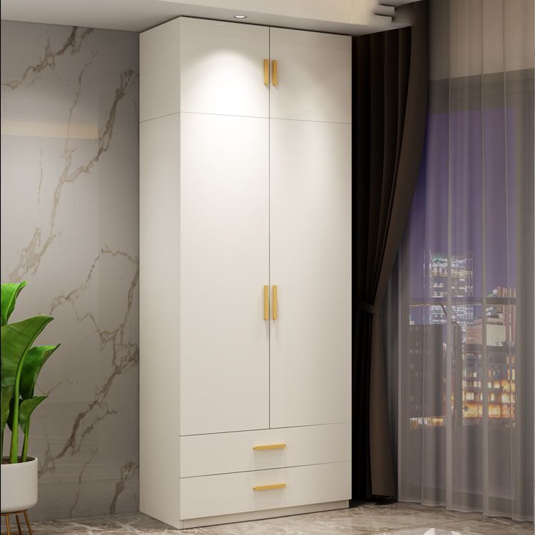 Contemporary Wooden Wardrobe White Color Soft Close Door Wardrobe Closet with 1-Door