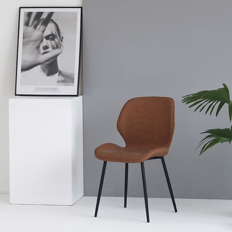 Contemporary Style Kitchen Dining Chair Metal Dining Wingback Armless Side Chairs Clearhalo ' kitchen&dining_furn' 'Dining Chairs' 'Dining Tables & Seating' 'dining_chair' 'furn' 'furn_dining_chair' 'Furniture' 'furniture_dining_chair' 'Kitchen & Dining Furniture' 'kitchen' 1200x1200_2b60cd7e-6edb-4670-9321-398766991fed