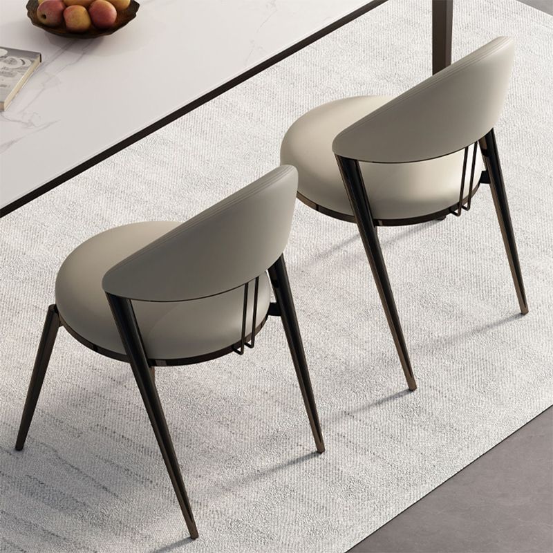 Sillas de comedor de brazo de metal abiertos contemporáneos (juego de 1/2/4/6/8)