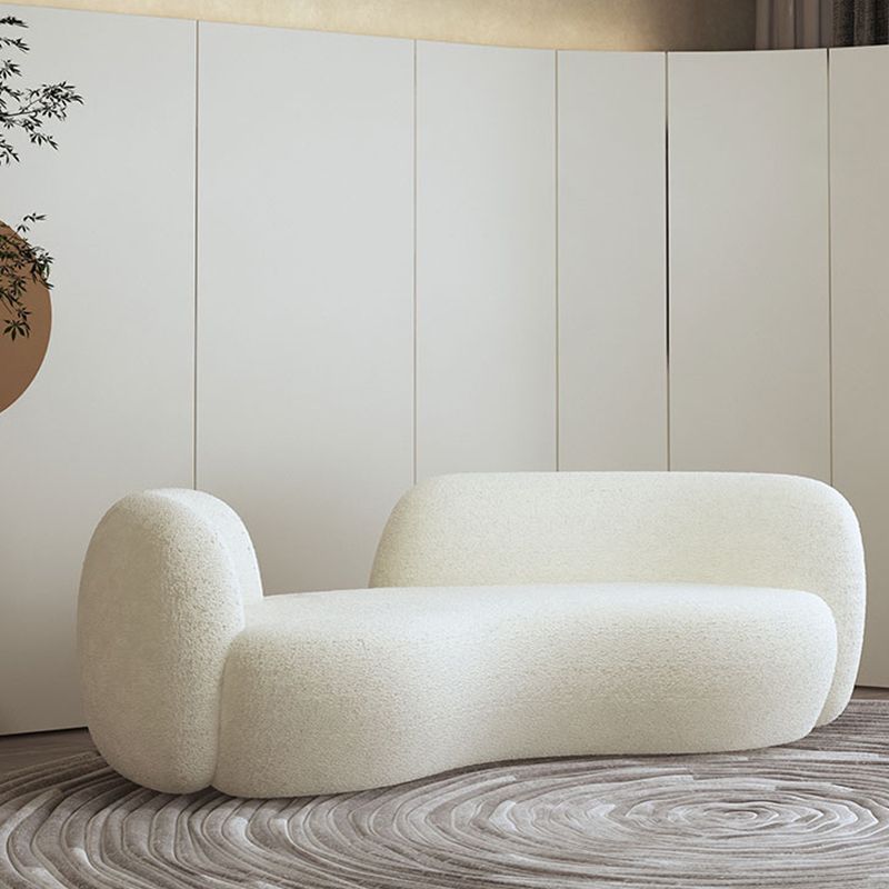 Contemporary Curved Sofa in Beige for Apartment 28.35" High Sofa