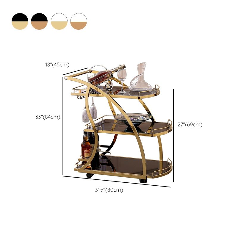 Modern Metal Prep Table with Wine Rack Home Dining Prep Table