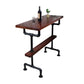 Industrial Metal and Wood Pub Table in Brown with Plastic Stools Set Clearhalo 'Bar Furniture' 'furn' 'furn_home_bar_bar_sets' 'Furniture' 'Home Bars & Bar Sets' 'home_bar_bar_sets' 'Kitchen & Dining Furniture' 1200x1200_2b6921aa-3f4f-4bae-819b-38772c63cd19