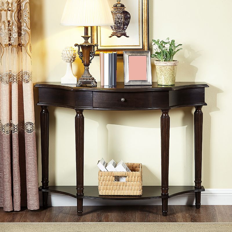 Mesa de consola de la mesa de la mesa de la madera de goma victoriana para el hall