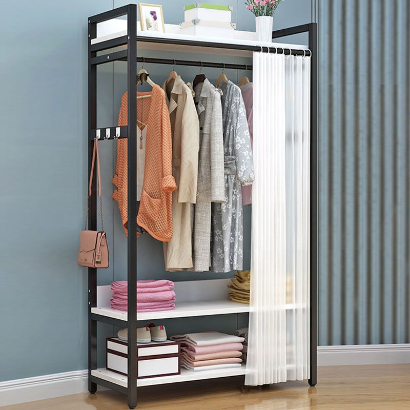 Modern Style Coat Rack Metal Frame Multi-layer Shelve Design Free Standing Coat Rack Clearhalo 'Entry & Mudroom Furniture' 'furn' 'furn_hall_tree_coat_racks' 'Furniture' 'Hall Trees & Coat Racks' 'hall_tree_coat_racks' 1200x1200_2b69cf65-baad-4b12-93cf-d5ecefbcd240