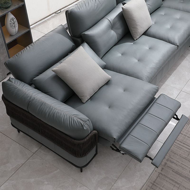 76" Wide Industrial Sectional Sofa Leather Sleeper Sectional Clearhalo 'furn' 'furn_sectionals' 'Furniture' 'Living Room Furniture' 'Sectionals' 1200x1200_2b6a3f53-d392-4983-9eeb-287cfb2aee02
