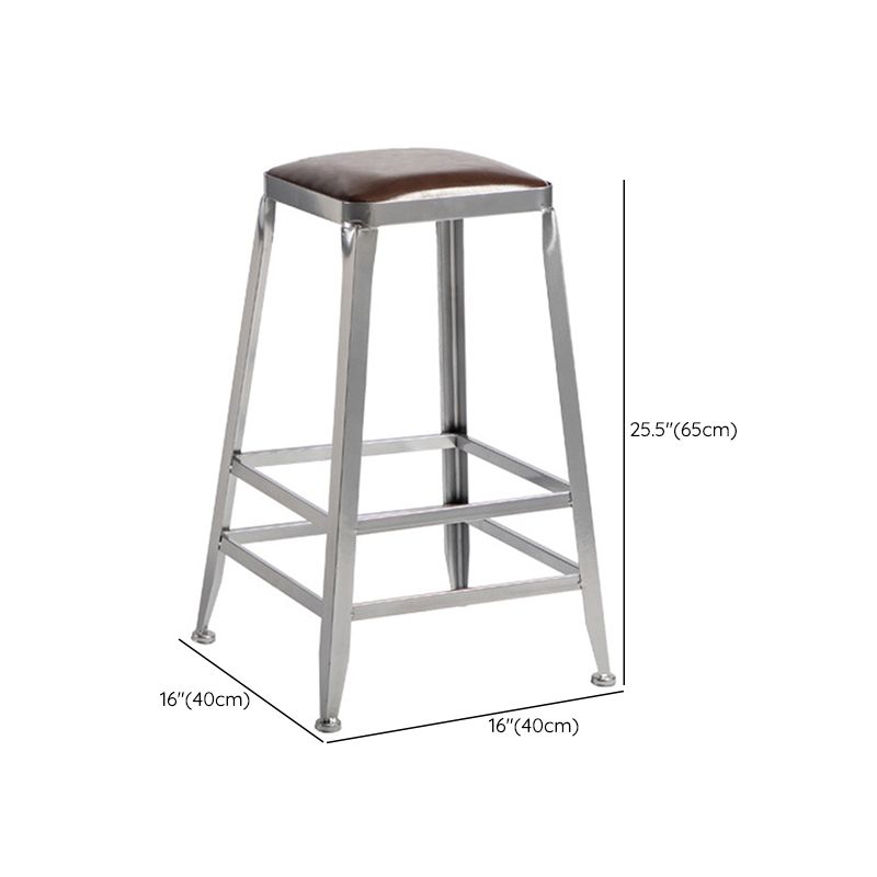 Metal Dining Stools Contemporary Armless Faux Leathe Bar Stools Clearhalo 'Bar Furniture' 'Bar Stools' 'bar_stools' 'furn' 'furn_bar_stools' 'Furniture' 'Kitchen & Dining Furniture' 1200x1200_2b6a3f5e-4ccb-4ede-9a8e-b52f40e51ed6