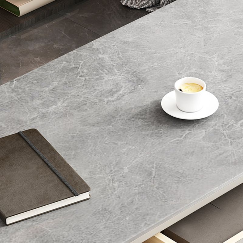 2 Drawers Writing Desk Rectangular Shaped Grey Office Desk for Home Clearhalo 'furn' 'furn_office_desk' 'Furniture' 'Office Desks' 'Office Furniture' 'office_desk' 1200x1200_2b6a7d17-4958-4684-be82-4e8ea3f46e1a