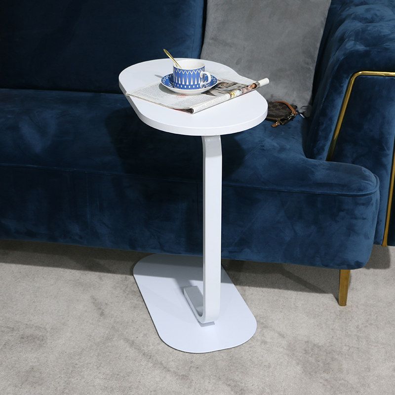 Table de l'extrémité piédestal moderne Table d'appoint Elliptique Faux Wood - 19,69 "W