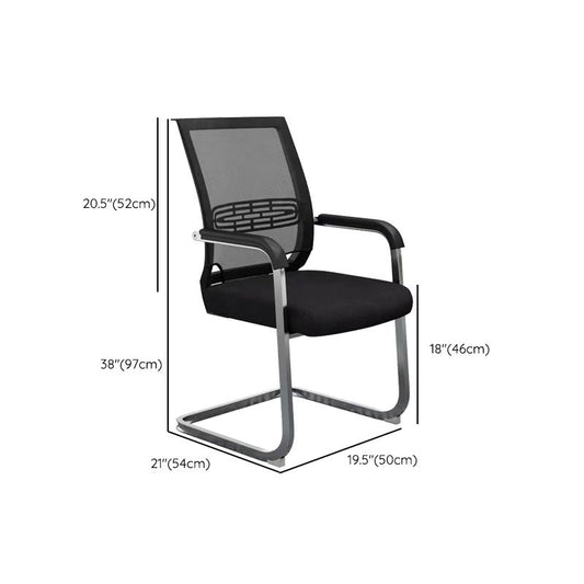 Mid Back Home Office Chair Chrome Frame Black Breathable Air Grid Chair Clearhalo 'furn' 'furn_office_chair' 'Furniture' 'Office Chairs' 'Office Furniture' 'office_chair' 1200x1200_2b7092a7-02e7-4cfa-81cd-7887113a6201
