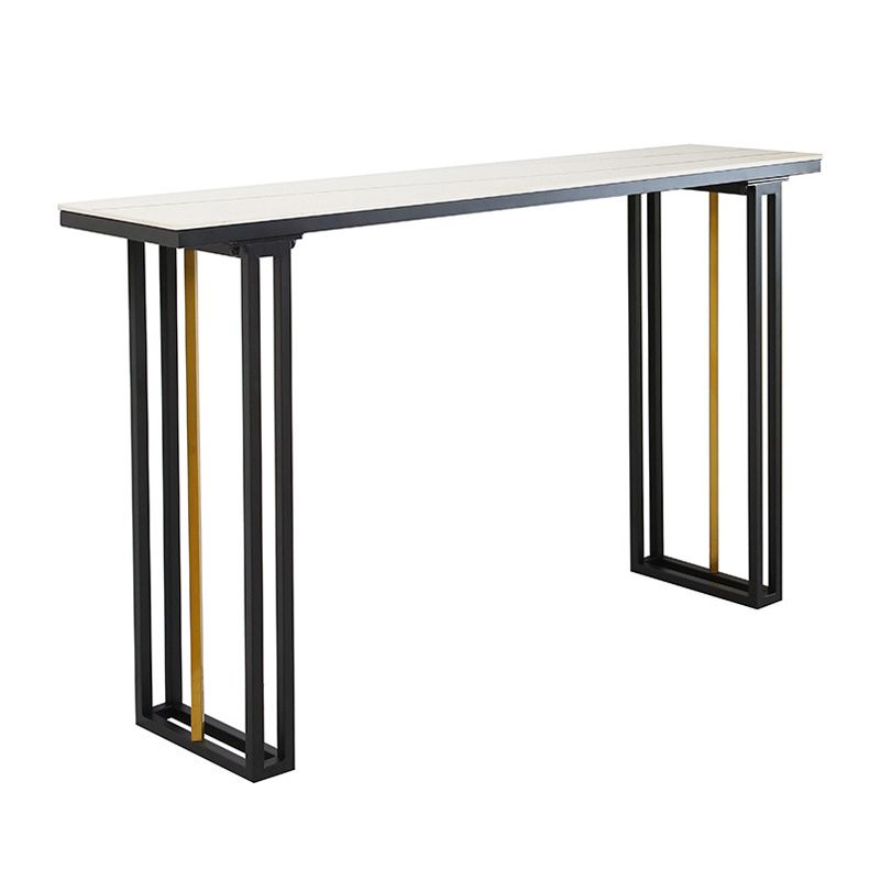 Industrial Sintered Stone Bar Table Dining Table for Kitchen Living Room Clearhalo 'Bar Furniture' 'Bar Tables' 'bar_tables' 'furn' 'furn_bar_tables' 'Furniture' 'Kitchen & Dining Furniture' 1200x1200_2b70b955-0f5c-45b2-94ef-4396454f3a14