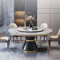 Glam Marble Round Shape Table Kitchen Dining Table with Pedestal Base Clearhalo ' dining_table' 'Dining Tables & Seating' 'Dining Tables' 'furn' 'furn_dining_table' 'Furniture' 'furniture_dining_table' 'Kitchen & Dining Furniture' 'kitchen&dining_furn' 'kitchen' 'kitchen_dining_table' 1200x1200_2b71386f-ce37-4656-8c41-0bccd4b1ed87