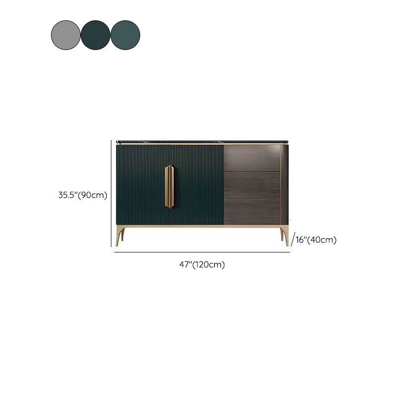 Credenza a scaffalatura regolabile moderna e contemporanea con cassetti e armadi