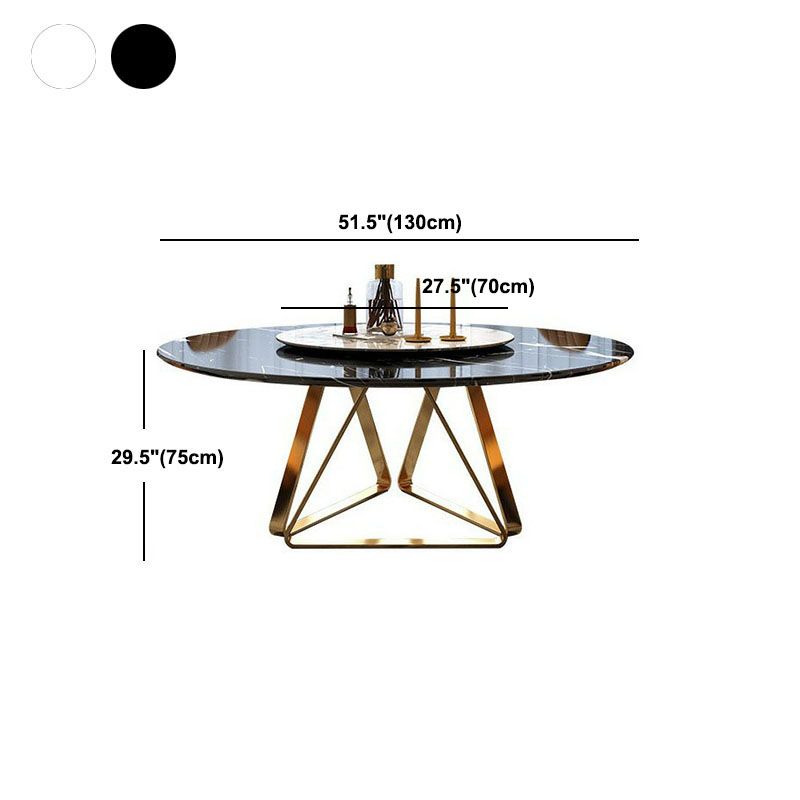 Stone Top Dining Table Traditional Luxury Table with Gold Pedestal Base Clearhalo 'Dining Tables & Seating' 'Dining Tables' 'dining_table' 'furn' 'furn_dining_table' 'Furniture' 'furniture_dining_table' 'Kitchen & Dining Furniture' 'kitchen' 'kitchen_dining_table' 1200x1200_2b71fcce-39c0-4e63-a8d8-755f9034b5d7