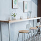 Mesa de bar rectangular estilo Glam, mesa de comedor de barra fija de madera maciza para interiores