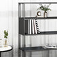 12 "W Black Iron Frame Bookshelf Modern Open Storage Bookcase per Home Office