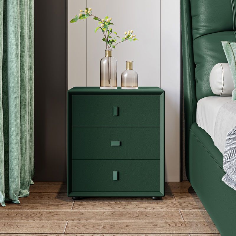 21 Zoll H-Bett Nachttisch 3-Drawer Faux Leder Massivholz Nachttisch