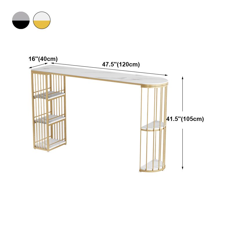 Modern Bar Dining Table Indoor Bar Height Pub Table Iron Base with Shelves Clearhalo 'Bar Furniture' 'Bar Tables' 'bar_tables' 'furn' 'furn_bar_tables' 'Furniture' 'furniture_bar_tables' 'Kitchen & Dining Furniture' 'kitchen&dining_furn' 'kitchen' 1200x1200_2b78c1e6-5a0d-458c-af4e-d4acbe9d1560