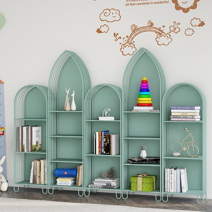 Modern Metal Bookcase Standard Closed Back Vertical Bookshelf for Home
