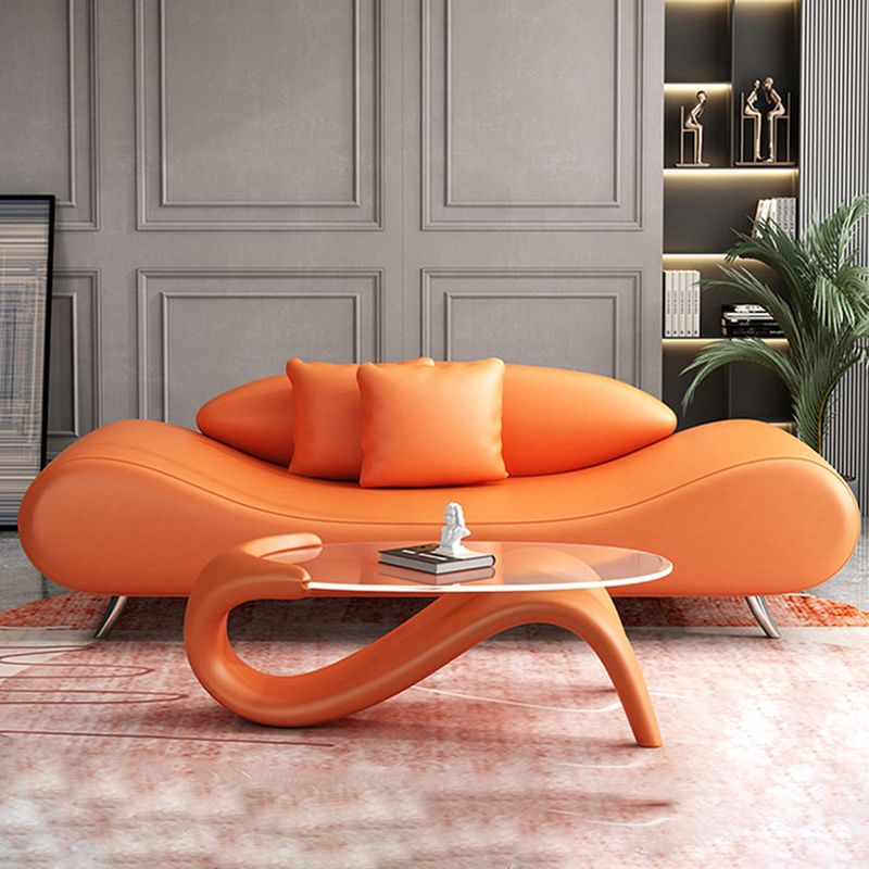 23,62 inch lang gebogen armloze bank eigentijdse bank voor woonkamer