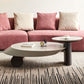 Modern 2-Piece Wood Coffee Table Round Nesting Coffee Table Set