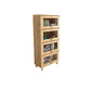 Gabinete natural de almacenamiento de madera maciza de 31.5 pulgadas de acento de vidrio de ancho