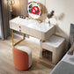 Glam Beige Makeup Vanity Set 30" Tall Glass/Slate Top Dressing Table Clearhalo 'Bedroom Furniture' 'furn' 'furn_makeup_vanities' 'Furniture' 'Makeup Vanities' 'makeup_vanities' 1200x1200_2b7c3729-bb7f-467a-aefa-ec19b45cce3c