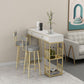Glam Style Rectangle Bar Table Stone Fixed Bistro Bar Desk with Storage Clearhalo 'Bar Furniture' 'Bar Tables' 'bar_tables' 'furn' 'furn_bar_tables' 'Furniture' 'Kitchen & Dining Furniture' 1200x1200_2b7c4a95-8451-4448-b2b4-9d834746eb11